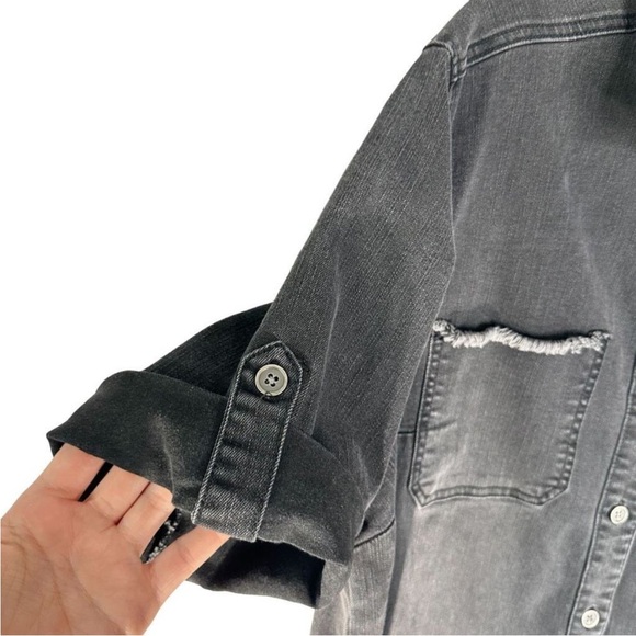 Style & Co. Gray stretch frayed Denim Mini Jean Dress 20W - Picture 5 of 10